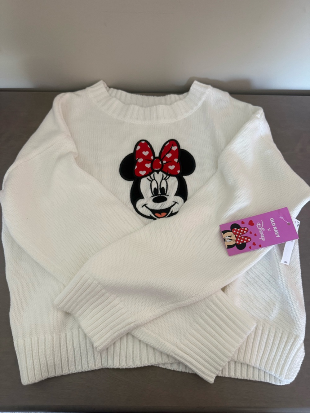 Kids Minnie Mouse White Sweater